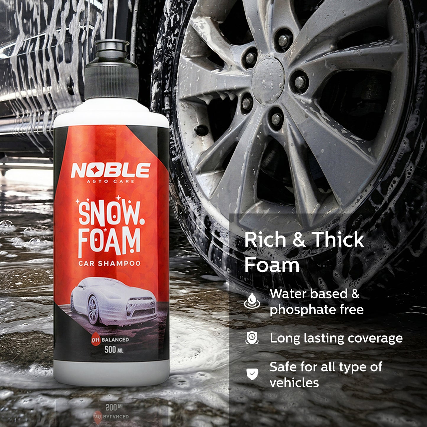 COMPLETE Car Care Kit (SNOW FOAM SHAMPOO + WASH MITT + 1200 GSM DRYING TOWEL)