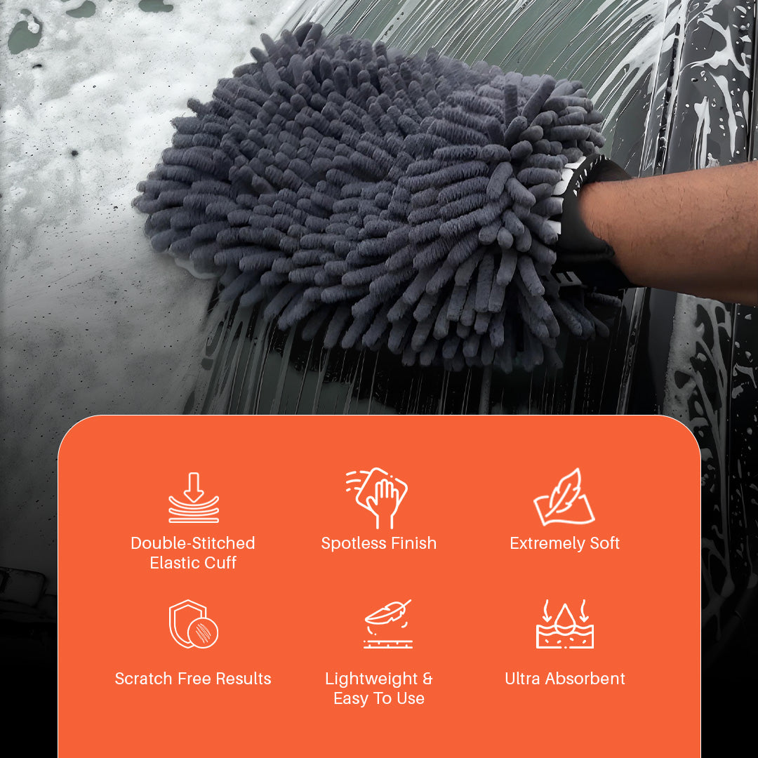 Microfiber Wash Mitt | Scratch-Free | High Sud Retention