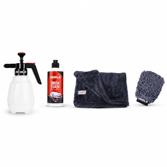 COMPLETE Car Care Kit (FOAM SPRAYER + SNOW FOAM SHAMPOO + WASH MITT + 1200 GSM DRYING TOWEL)