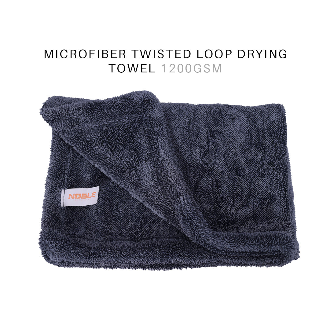 Microfiber Twisted Loop Drying Towel (60×40 cm | 1200 GSM) | Ultra-Absorbent | Streak-Free Finish